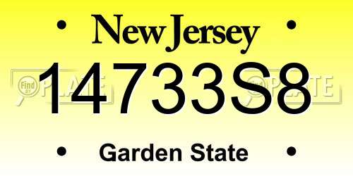14733S8 New Jersey License Plate