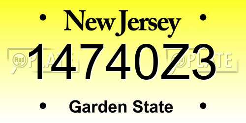 14740Z3 New Jersey License Plate