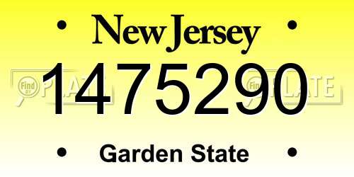 1475290 New Jersey License Plate