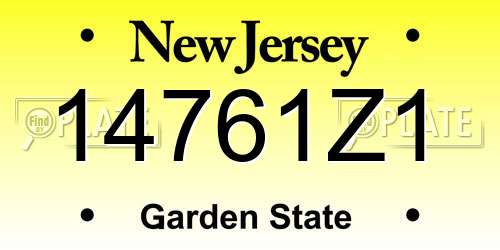 14761Z1 New Jersey License Plate