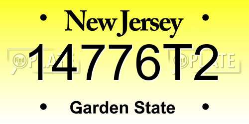 14776T2 New Jersey License Plate