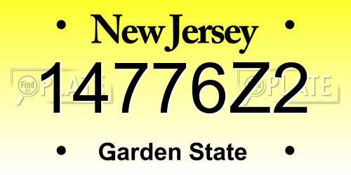 14776Z2 New Jersey License Plate