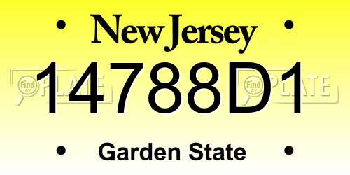 14788D1 New Jersey License Plate