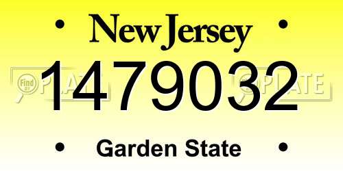 1479032 New Jersey License Plate