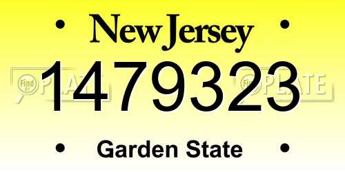 1479323 New Jersey License Plate