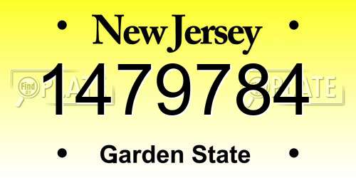 1479784 New Jersey License Plate