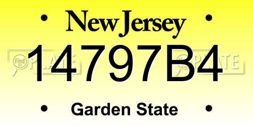 14797B4 New Jersey License Plate
