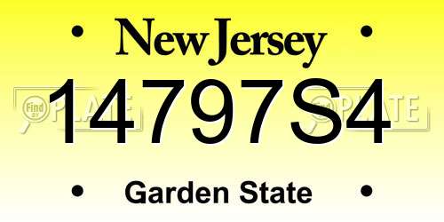 14797S4 New Jersey License Plate