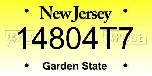 14804T7 New Jersey License Plate