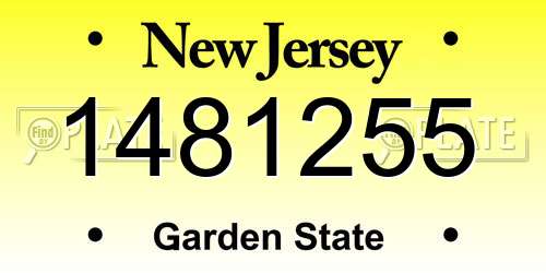 1481255 New Jersey License Plate