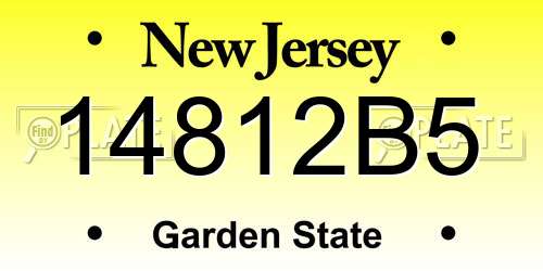 14812B5 New Jersey License Plate