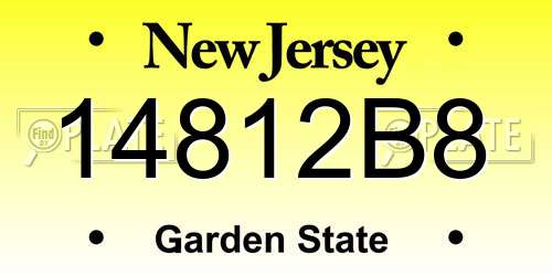 14812B8 New Jersey License Plate
