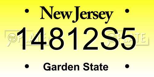 14812S5 New Jersey License Plate