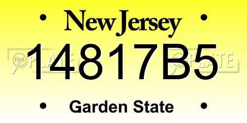 14817B5 New Jersey License Plate