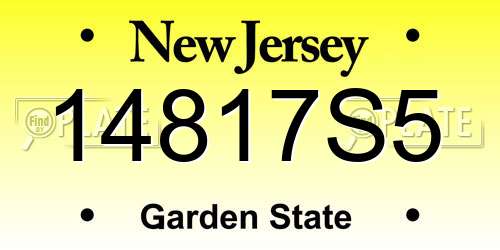 14817S5 New Jersey License Plate