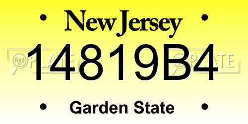 14819B4 New Jersey License Plate