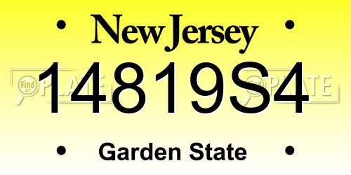 14819S4 New Jersey License Plate