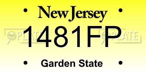 1481FP New Jersey License Plate