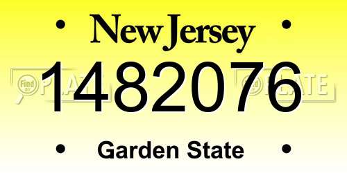 1482076 New Jersey License Plate