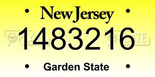1483216 New Jersey License Plate