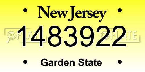 1483922 New Jersey License Plate