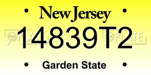 14839T2 New Jersey License Plate