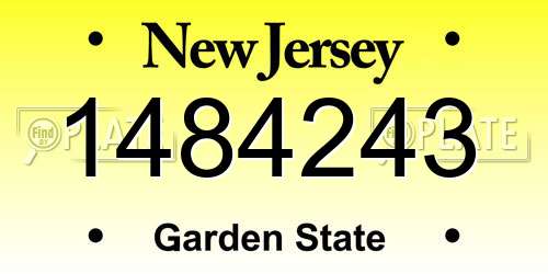 1484243 New Jersey License Plate