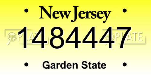 1484447 New Jersey License Plate