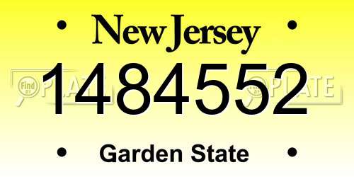 1484552 New Jersey License Plate