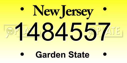 1484557 New Jersey License Plate