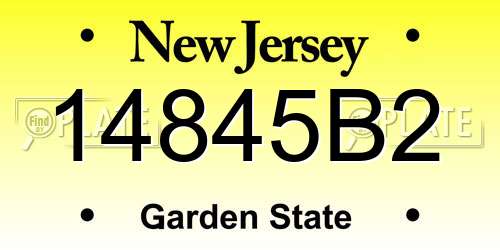 14845B2 New Jersey License Plate