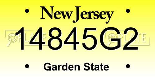 14845G2 New Jersey License Plate