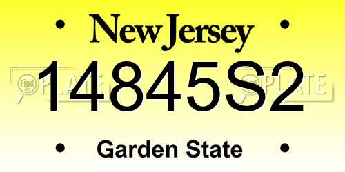 14845S2 New Jersey License Plate