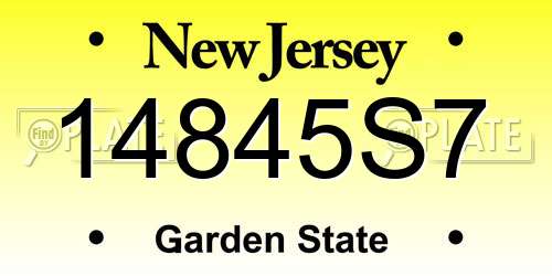 14845S7 New Jersey License Plate