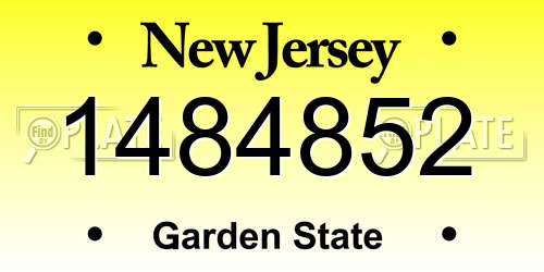 1484852 New Jersey License Plate