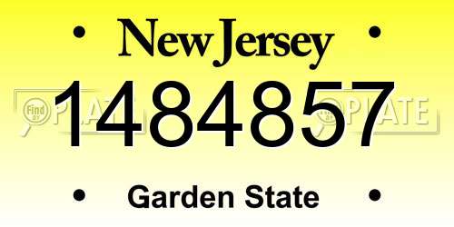 1484857 New Jersey License Plate