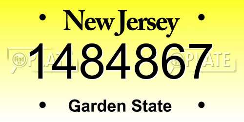 1484867 New Jersey License Plate