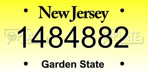 1484882 New Jersey License Plate