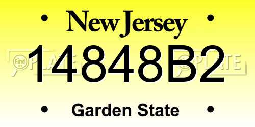 14848B2 New Jersey License Plate