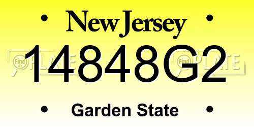 14848G2 New Jersey License Plate