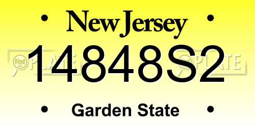 14848S2 New Jersey License Plate