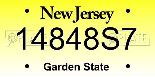 14848S7 New Jersey License Plate