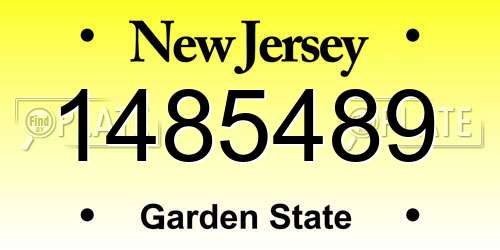 1485489 New Jersey License Plate