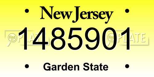 1485901 New Jersey License Plate