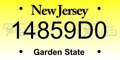 14859D0 New Jersey License Plate