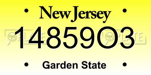 14859O3 New Jersey License Plate