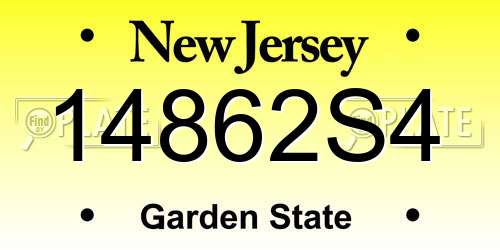 14862S4 New Jersey License Plate