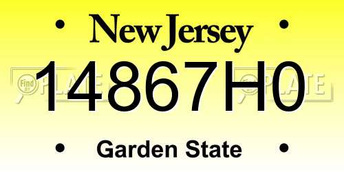 14867H0 New Jersey License Plate