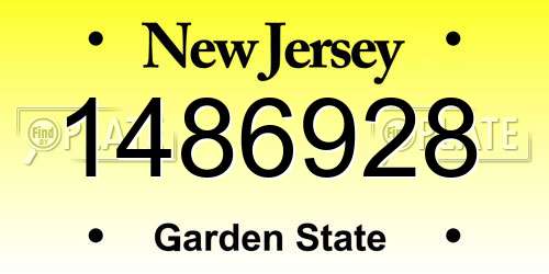 1486928 New Jersey License Plate