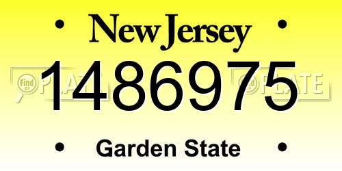 1486975 New Jersey License Plate